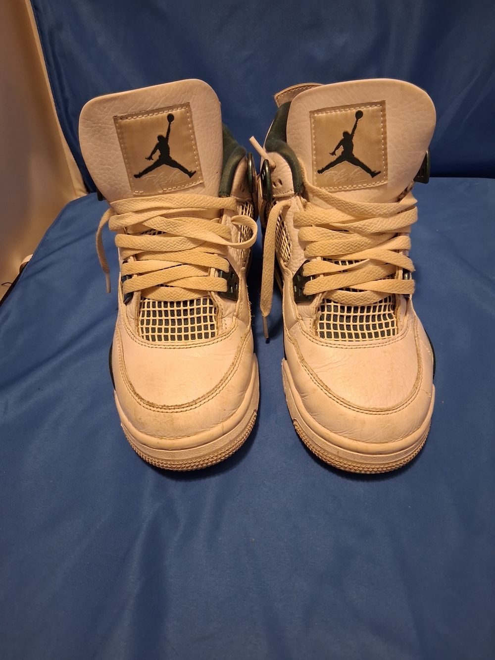 Jordan Air Jordan 4 Kids Mid Top Lace-Up Leather White/Green US 5 FQ8213-103 - Picture 3 of 7